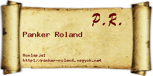 Panker Roland névjegykártya